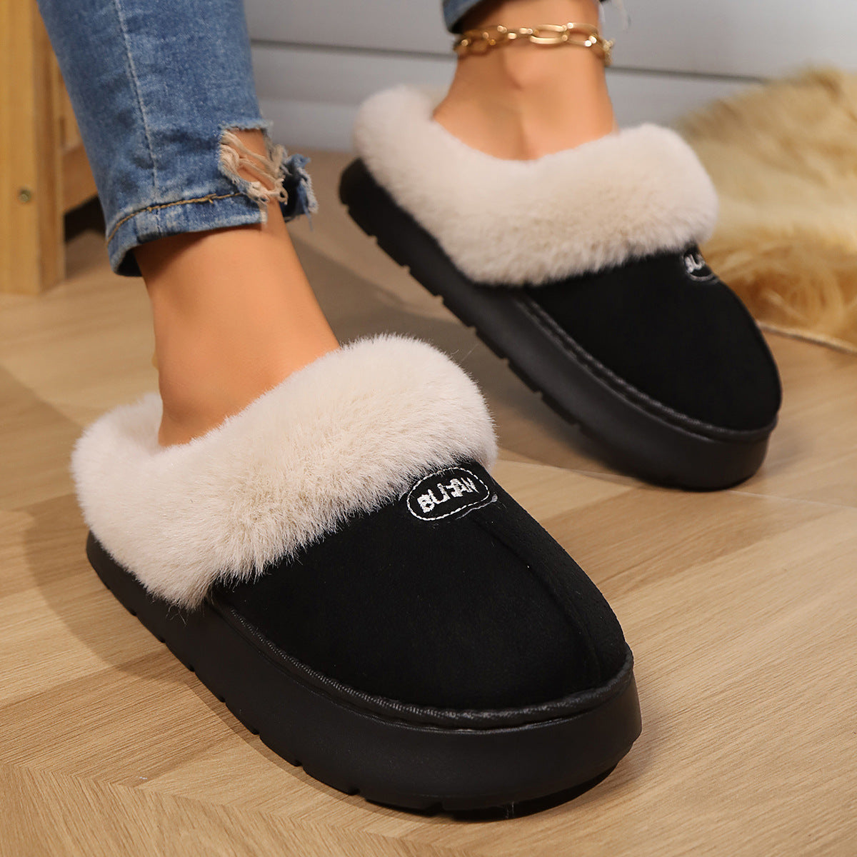 Women Fur Slippers Winter