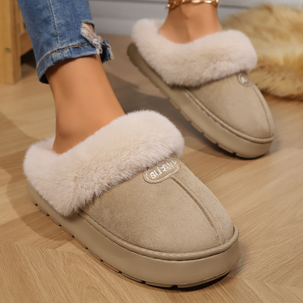Women Fur Slippers Winter