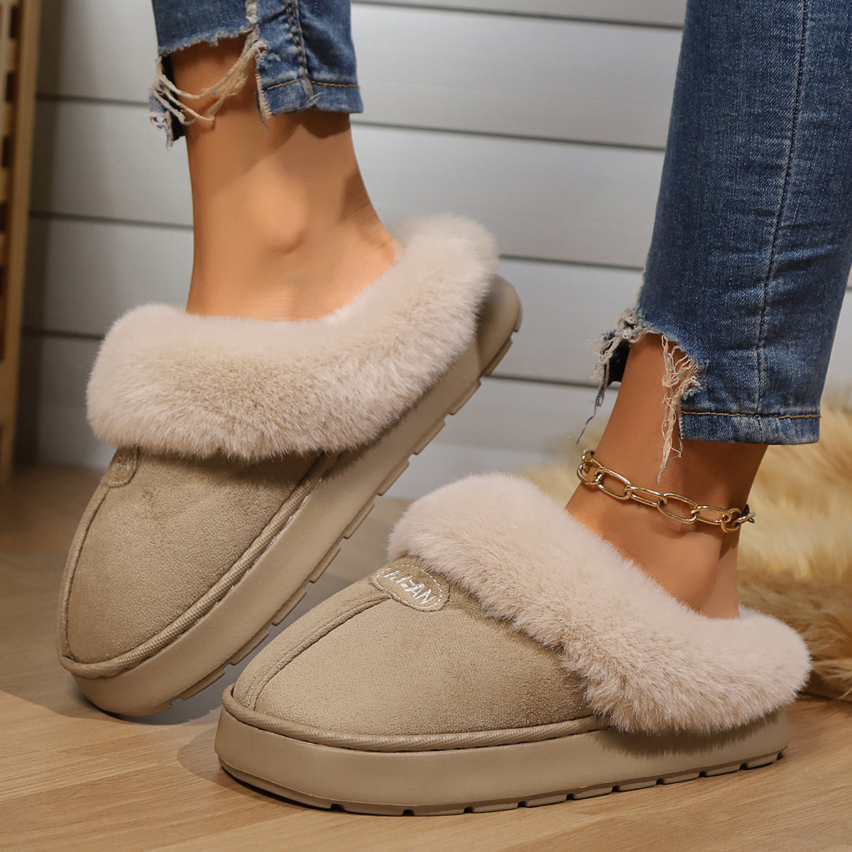 Women Fur Slippers Winter