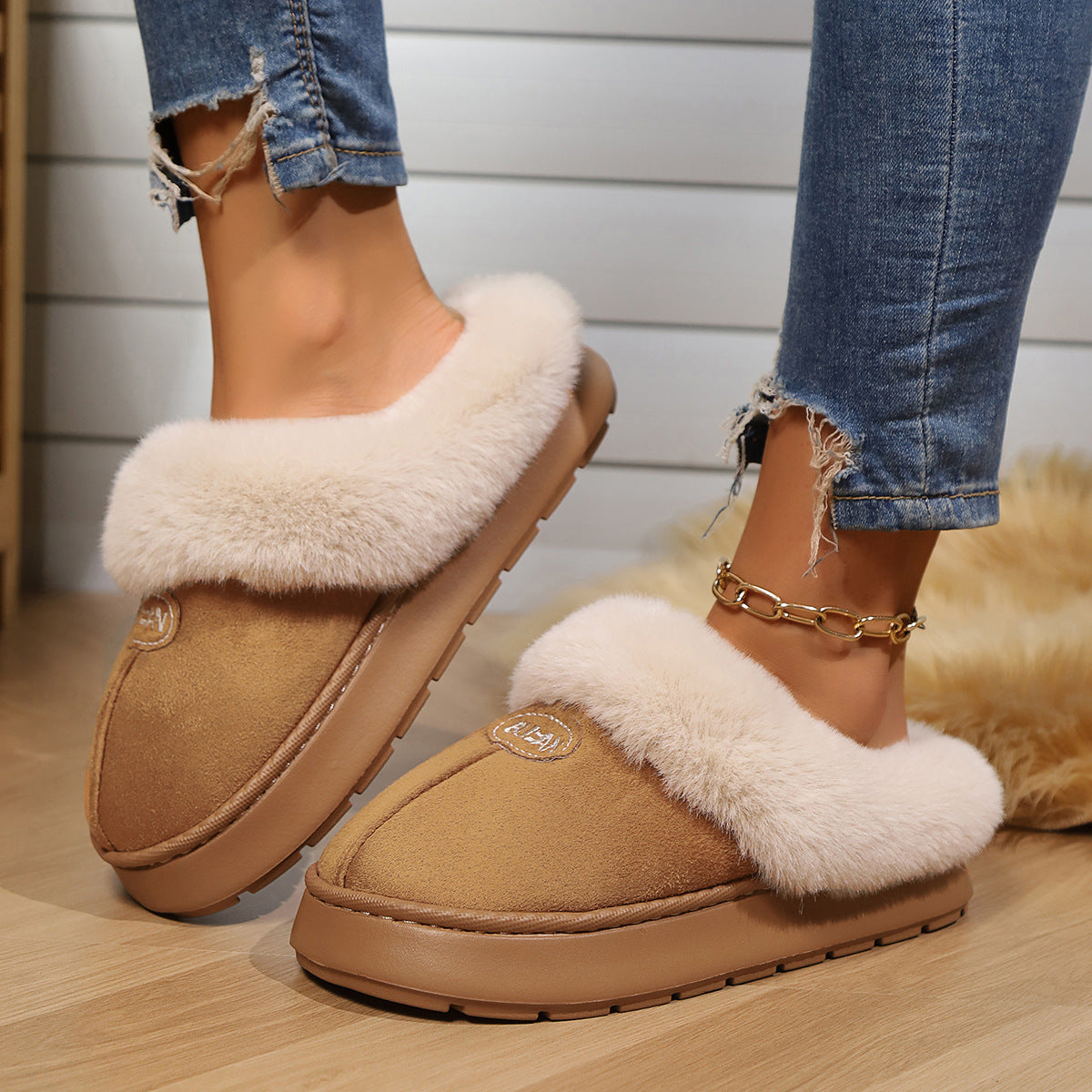 Women Fur Slippers Winter