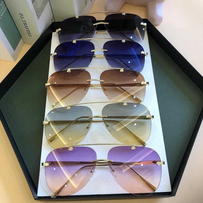 Metal Rimless Sunglasses