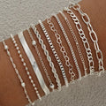 11Pcs/Set Boho Twisted Flat Snake Chain