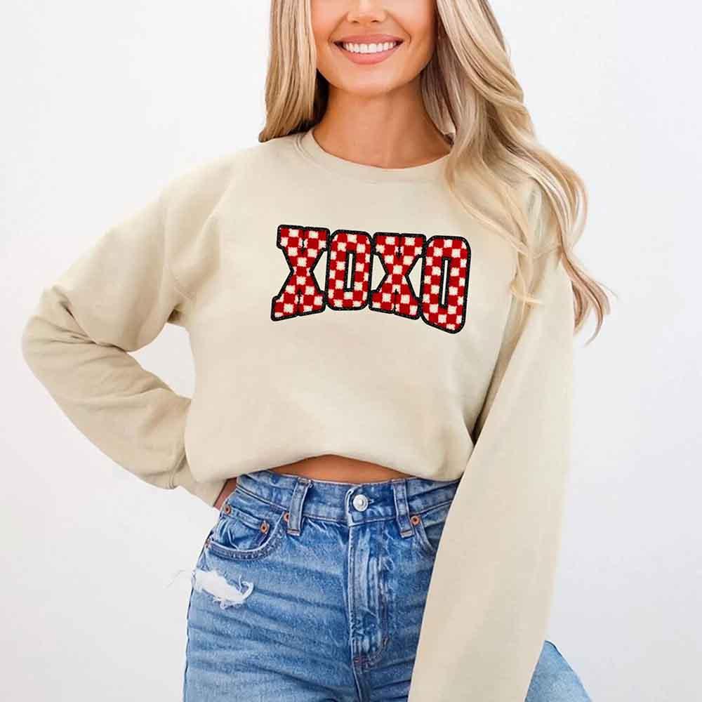 XOXO Checkered Valentine Sweatshirt