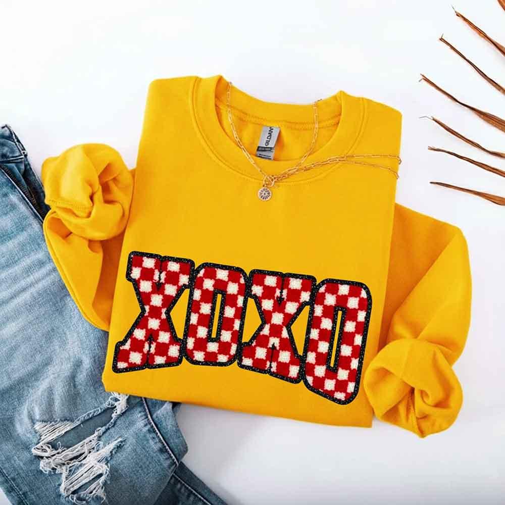 XOXO Checkered Valentine Sweatshirt