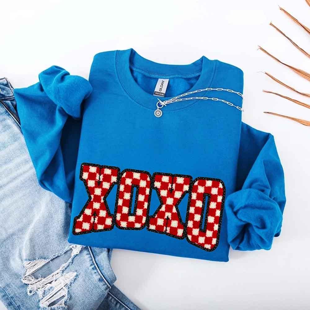 XOXO Checkered Valentine Sweatshirt