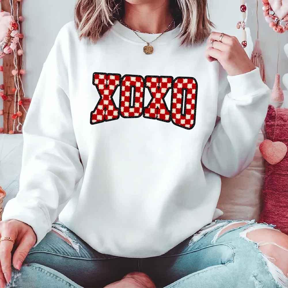 XOXO Checkered Valentine Sweatshirt