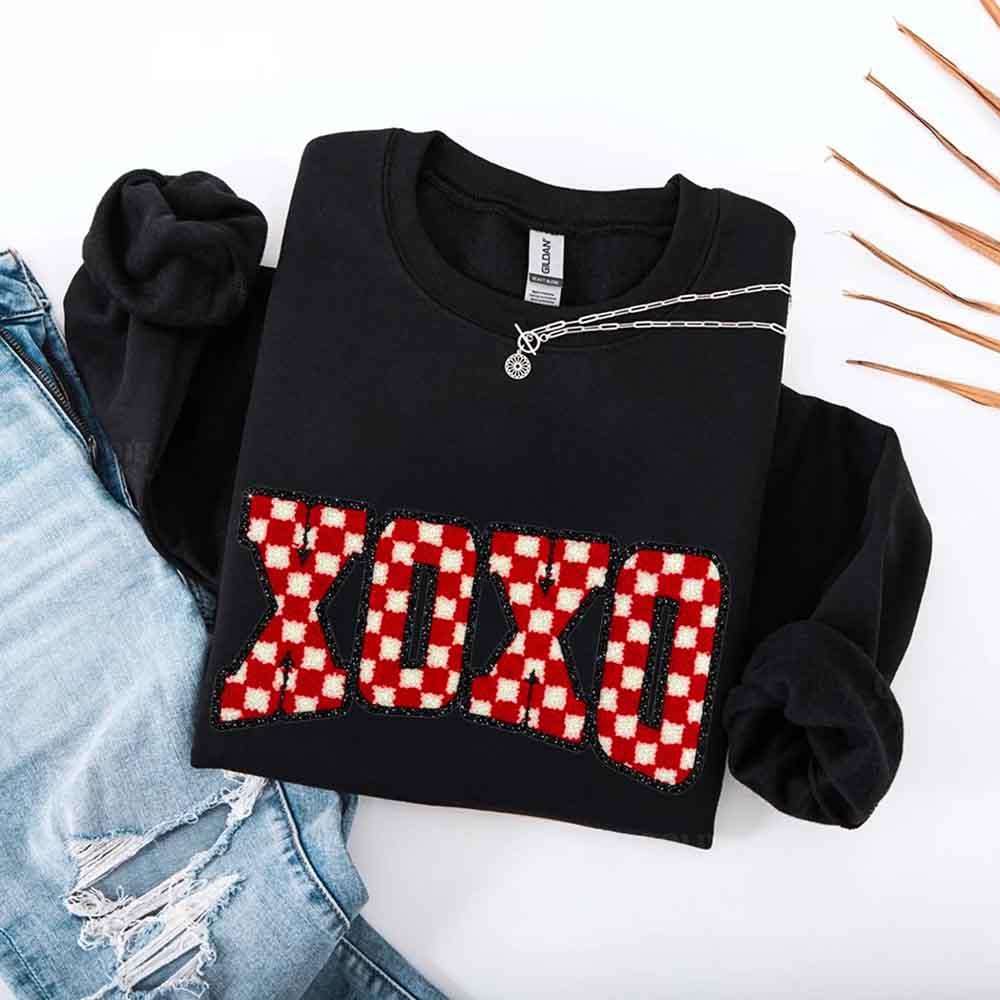 XOXO Checkered Valentine Sweatshirt