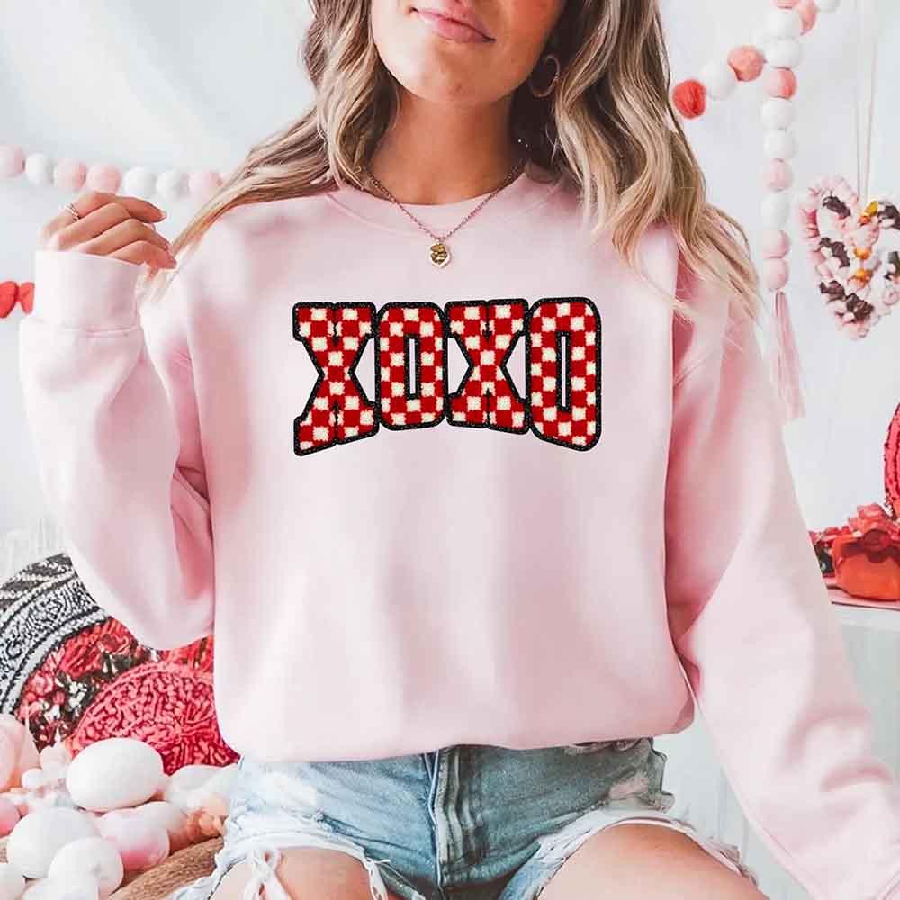 XOXO Checkered Valentine Sweatshirt