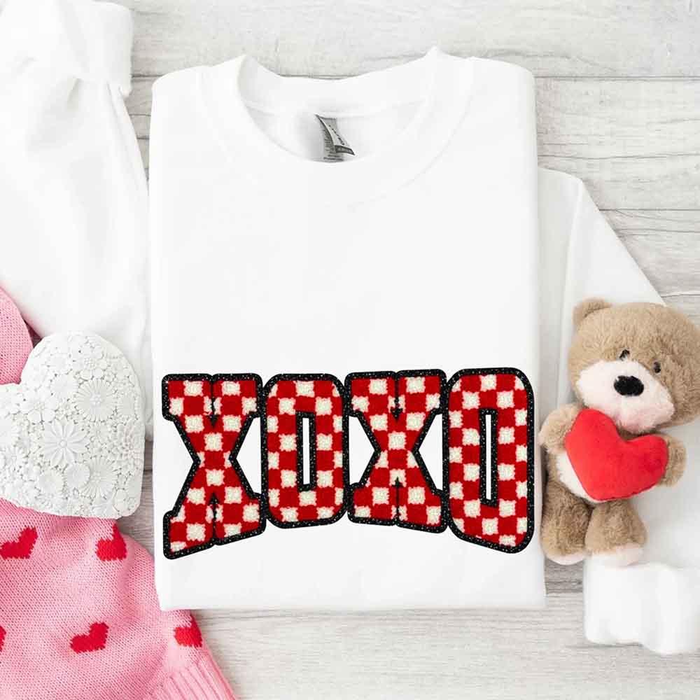XOXO Checkered Valentine Sweatshirt