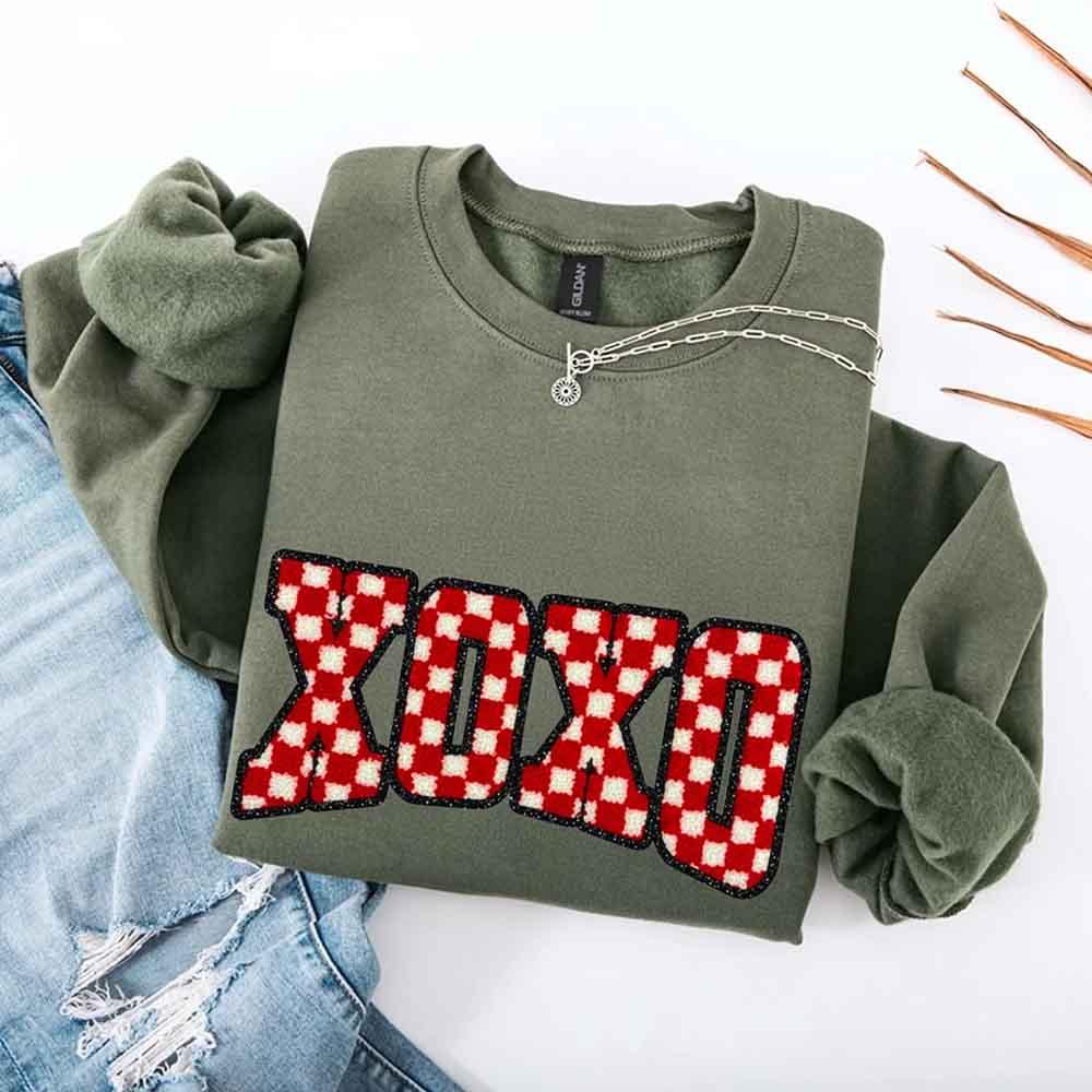 XOXO Checkered Valentine Sweatshirt