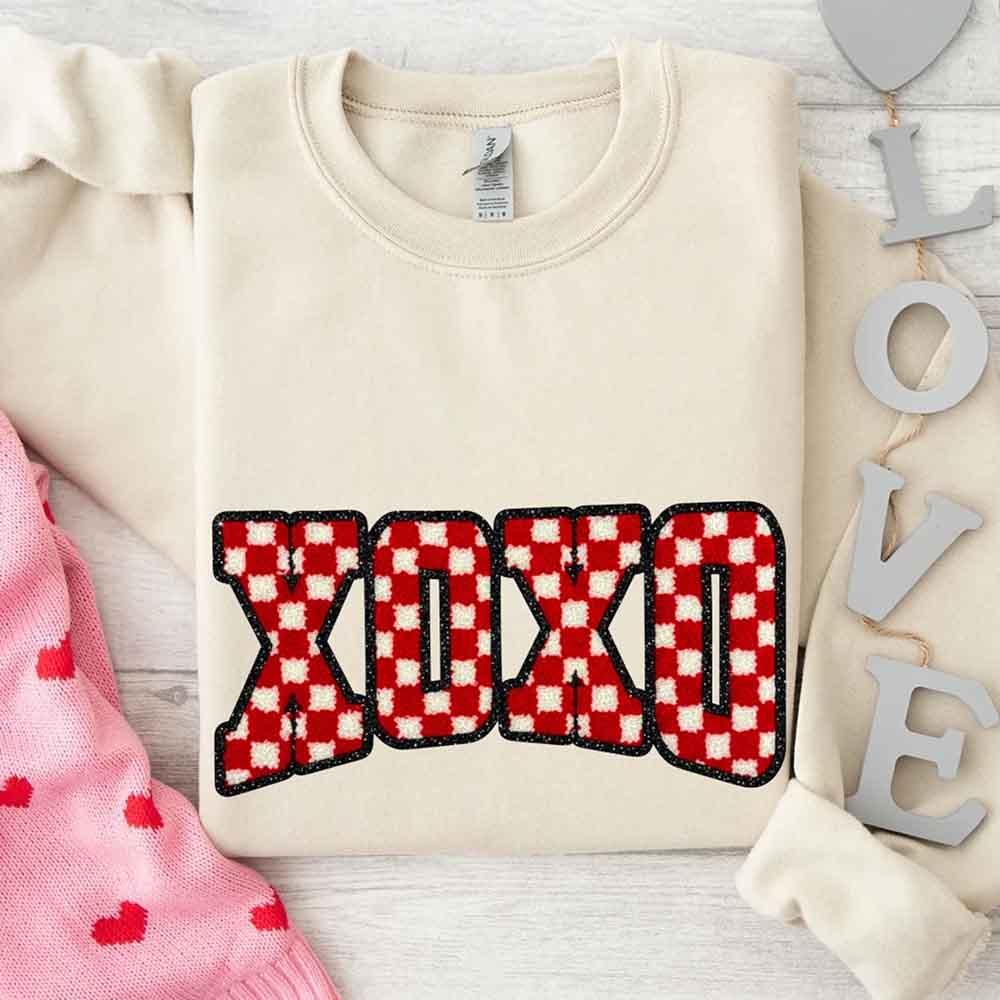 XOXO Checkered Valentine Sweatshirt