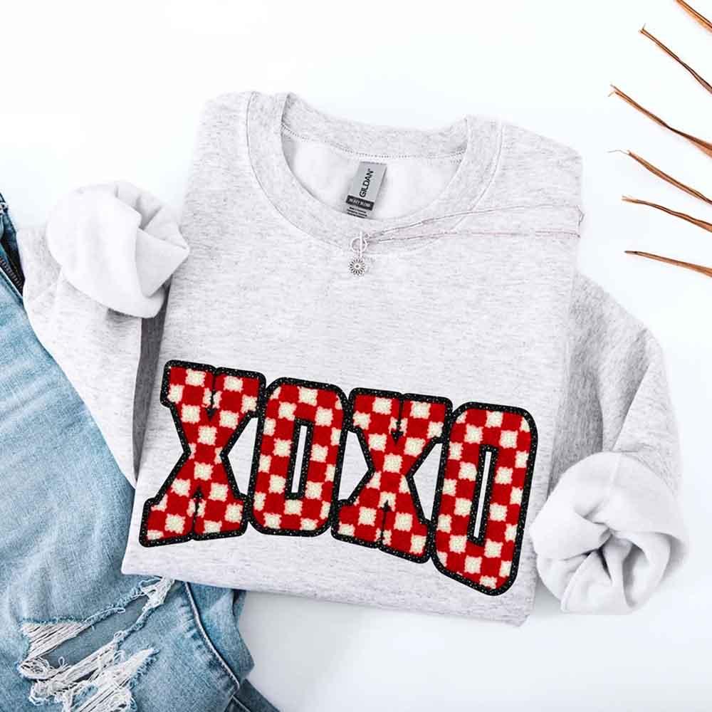 XOXO Checkered Valentine Sweatshirt