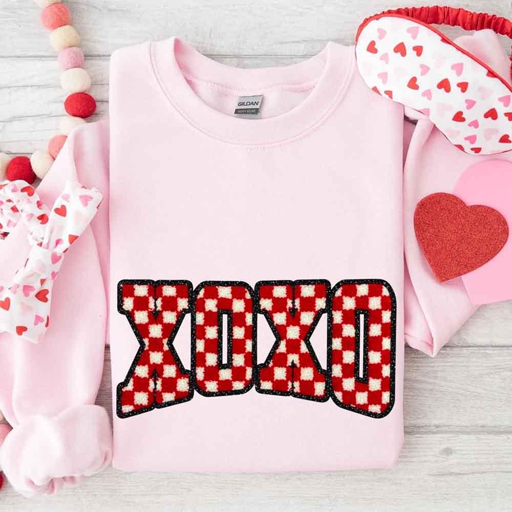 XOXO Checkered Valentine Sweatshirt