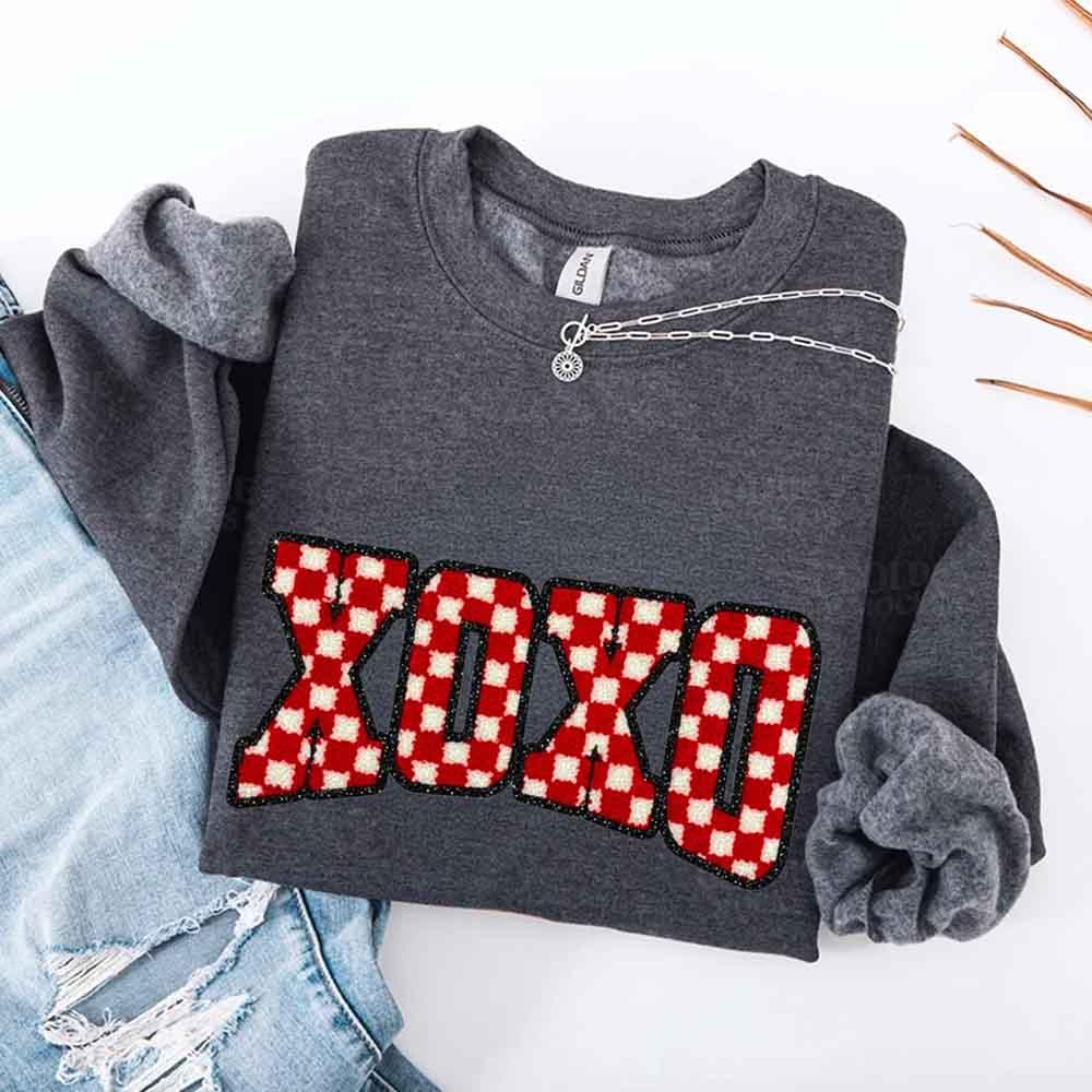 XOXO Checkered Valentine Sweatshirt