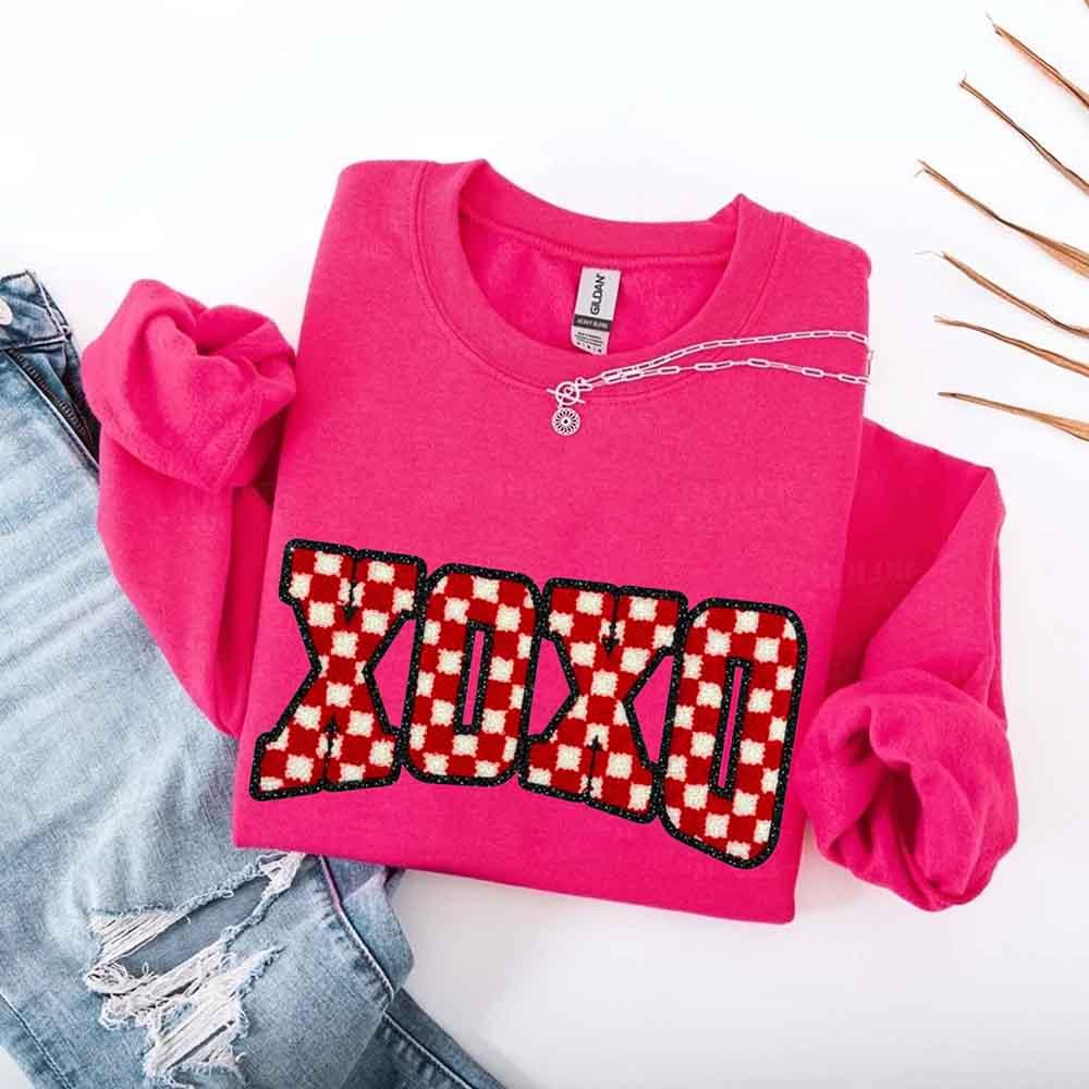XOXO Checkered Valentine Sweatshirt