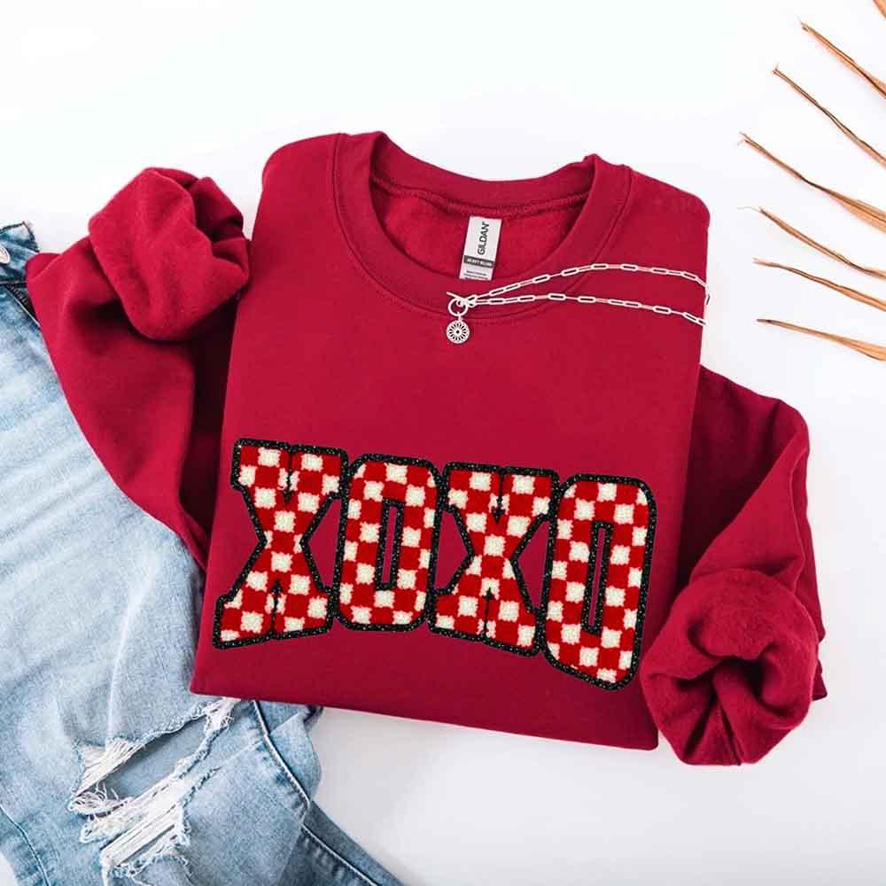 XOXO Checkered Valentine Sweatshirt