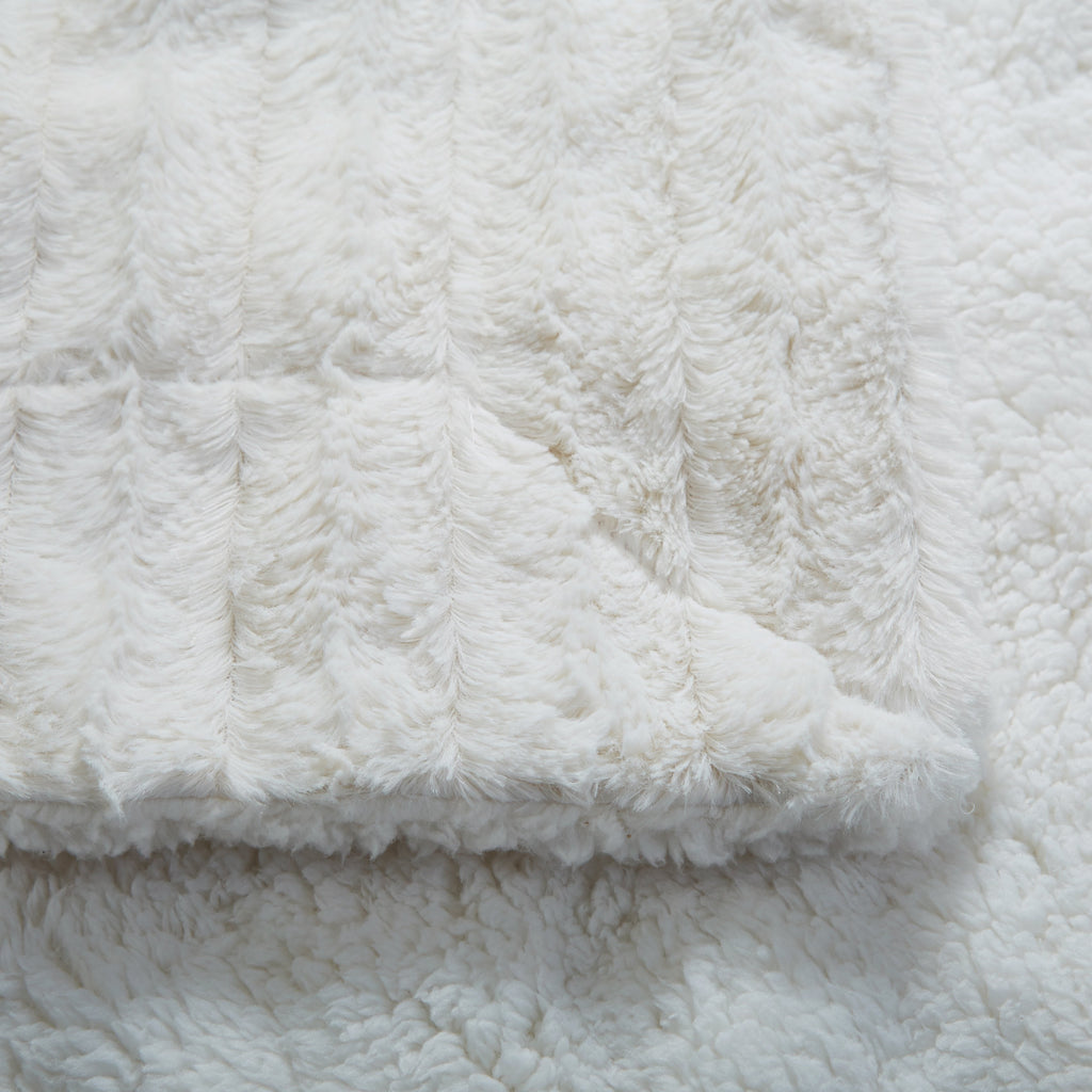 Polar Faux Fur with Sherpa Throw Blanket