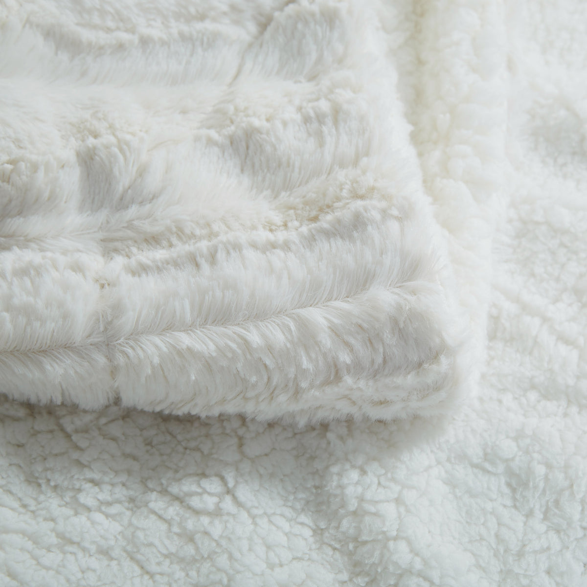 Polar Faux Fur with Sherpa Throw Blanket