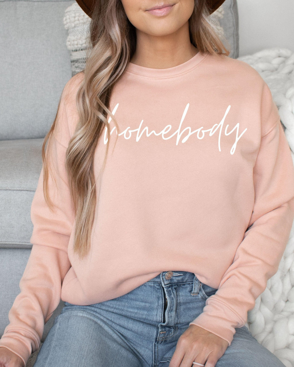 Homebody Sponge Fleece Crewneck Sweatshirt, Cozy Gift for Women