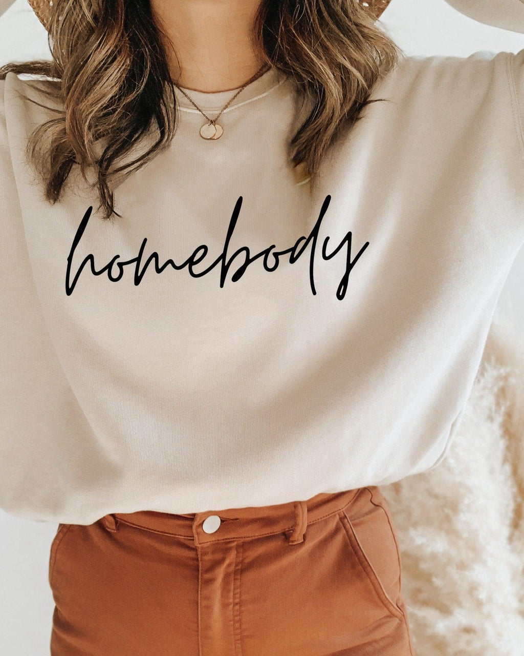 Homebody Sponge Fleece Crewneck Sweatshirt, Cozy Gift for Women