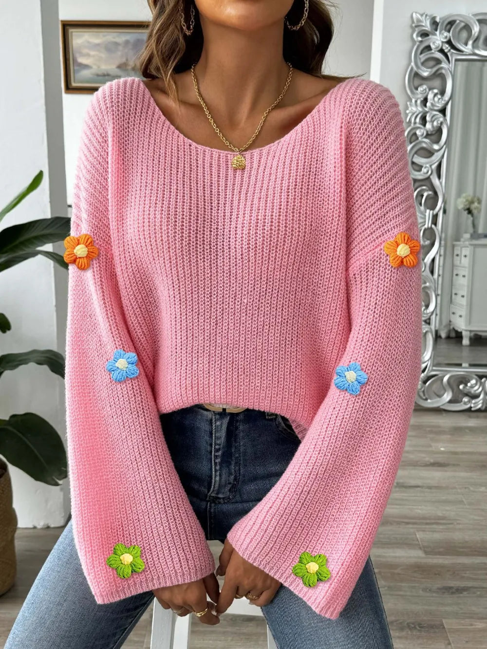 Loose Flower Sweater