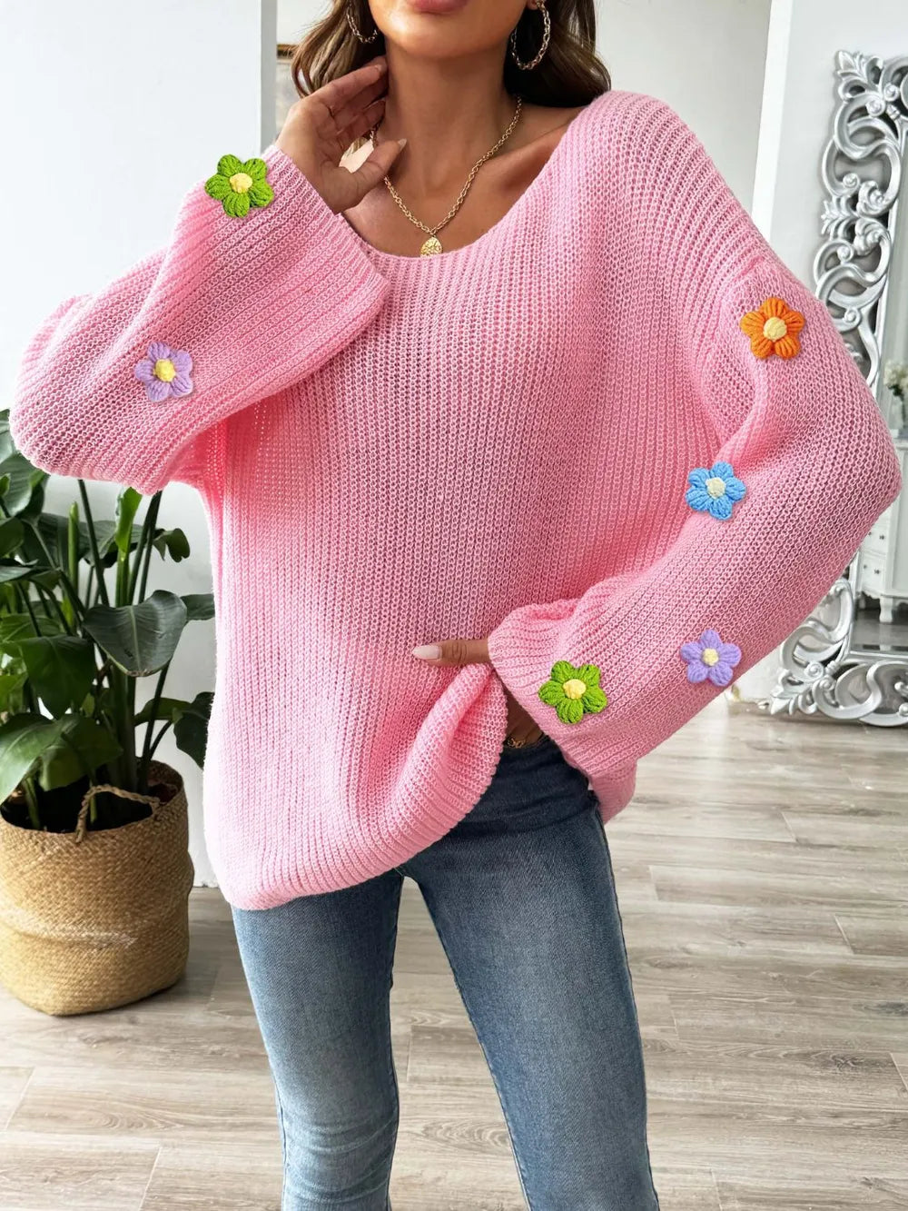 Loose Flower Sweater