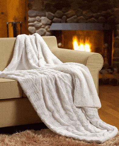 Polar Faux Fur with Sherpa Throw Blanket